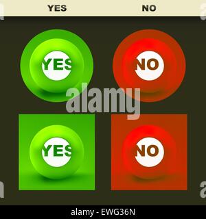 Oui et pas de jeu d'icônes pour le design. Illustration de Vecteur