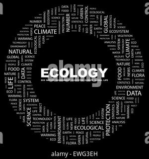 L'écologie. Word cloud concept illustration. Wordcloud collage. Illustration de Vecteur