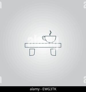 Tasse sur l'icône table Illustration de Vecteur