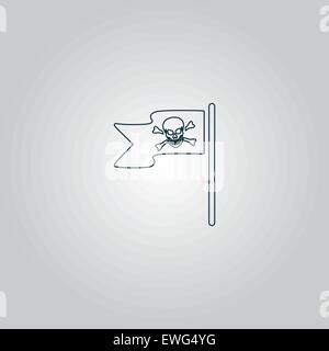 Jolly Roger ou tête de mort drapeau pirate Illustration de Vecteur