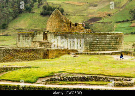 Les plus importantes ruines Ingapirca civilisation inca en Equateur moderne de Construction Banque D'Images