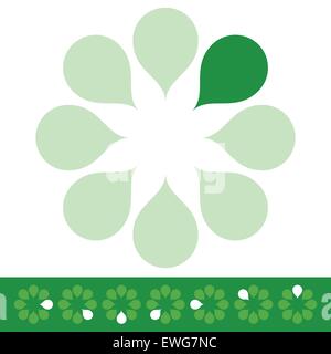 Preloader, indicateurs de progrès avec des formes organiques, vert. Étapes, phases. Illustration de Vecteur