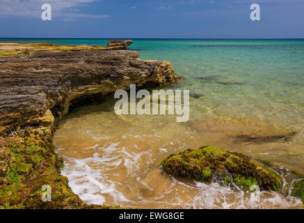 Côte Rocheuse en Sicile, près de Noto. L'Italie. Banque D'Images