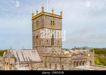 Le 12ème siècle, la cathédrale de St David's, Pembrokeshire Wales UK Europe Banque D'Images