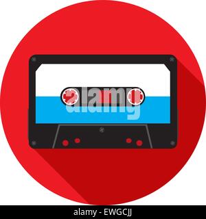 Retro cassette audio analogique. Vector illustration. Illustration de Vecteur