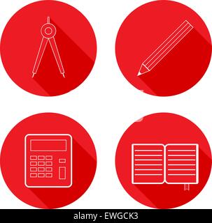 Ensemble d'icônes de l'école. Vector illustration. Illustration de Vecteur