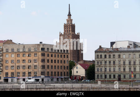 La Daugava Riga à partir de Banque D'Images