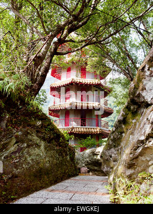 Hsiang-te (Tienhsiang ) pagode. Les Gorges de Taroko. Taïwan. Banque D'Images