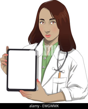 Female doctor holding blank board Banque D'Images