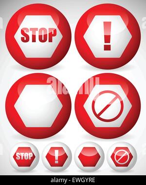 Divers arrêter, l'attention ou les signaux d'avertissement. Vecteur. Illustration de Vecteur