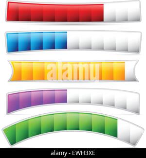 Les barres de chargement élégant, mètres, indicateur de niveau de référence ou éléments. vecteur. Illustration de Vecteur