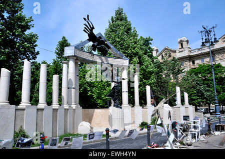 Ce monument commémore l'occupation de la Hongrie par l'Allemagne nazie, Budapest, Hongrie Banque D'Images