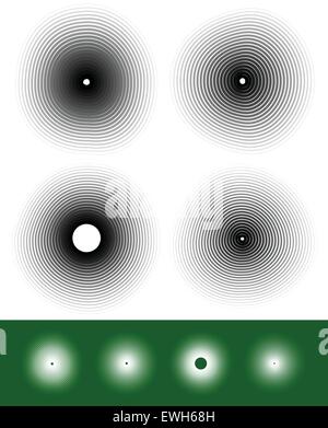 Des cercles concentriques avec la déformation et effet Illustration de Vecteur