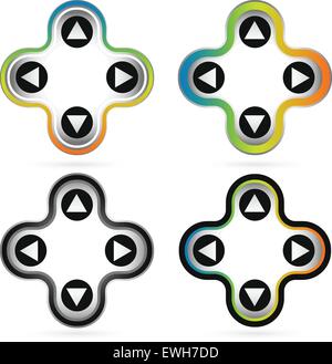 4 chemin des flèches, des flèches Illustration de Vecteur