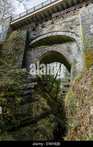 Les trois ponts, Pont du Diable, la vallée de Rheidol, Ceredigion, pays de Galles Banque D'Images