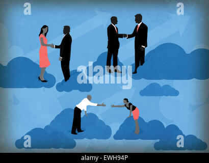 Image d'illustration de gens d'affaires faisant des partenaires mondiaux Banque D'Images