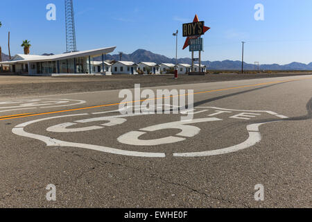 Amboy sur la Route 66, en Californie, USA. Banque D'Images