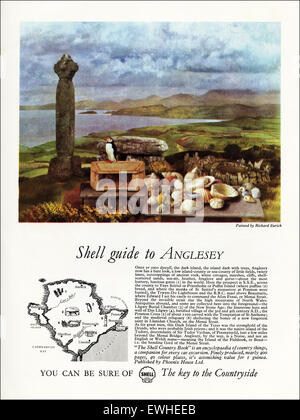 1960 vers 1962 Publicité Publicité magazine pour Shell Le shell livre campagne dotée d''Anglesey Banque D'Images