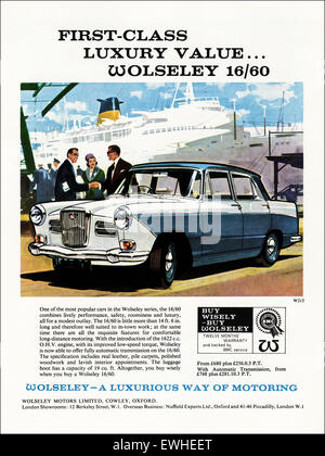 1960 vers 1962 Publicité Publicité magazine pour Wolseley Motors Limited de Cowley Oxford Angleterre Banque D'Images