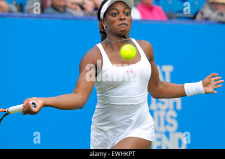 Sloane Stephens (USA) La lecture du l'Aegon International, à Eastbourne, 2015 Banque D'Images