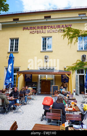 Le Park Café Munich Bavaria Allemagne Banque D'Images