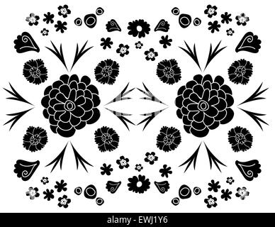 Composition florale originale en noir et blanc pour décorer tous vos rêves Banque D'Images