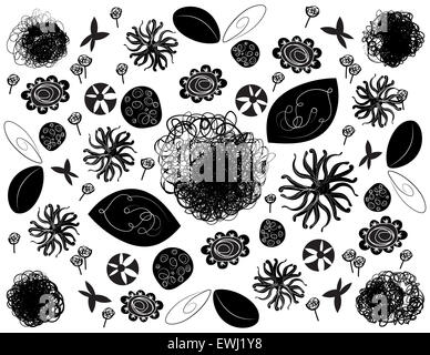 Composition florale originale en noir et blanc pour décorer tous vos rêves Banque D'Images