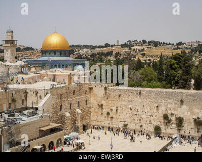 Temple de la montagne et le Mur occidental, vieille ville, Jérusalem, Israël Banque D'Images