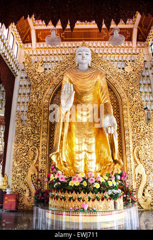 Détails de l'Dhamikarama Temple Birman à Penang, Malaisie Banque D'Images