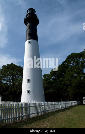 Phare de l'île de chasse en Caroline du Sud aux États-Unis. Banque D'Images