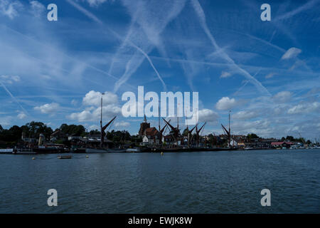 Vue depuis la rivière Blackwater vers Maldon, Essex Banque D'Images