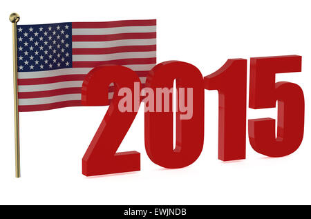 Date de l'indépendance USA 2015 concept isolé sur fond blanc Banque D'Images