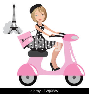 French Girl vector illustration Banque D'Images