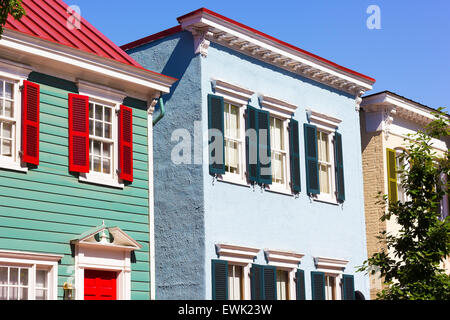 Maisons d'habitation en banlieue de Georgetown de Washington DC. Banque D'Images