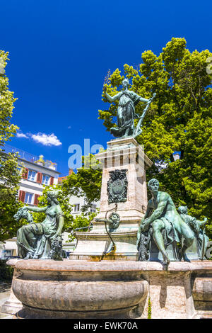 Lindavia Fontaine, Lindau, souabe, Bavière, Allemagne, Europe Banque D'Images