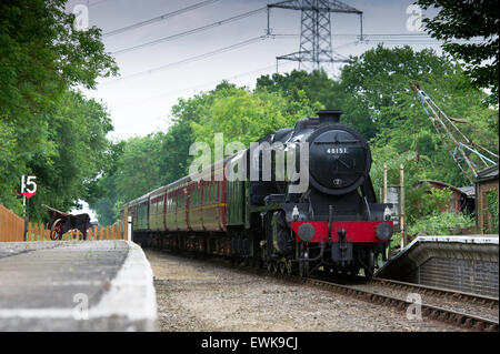 Gala de Train à vapeur sur le milieu ferroviaire Norfolk. Banque D'Images