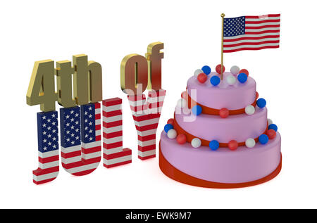 4e concept de jule isolé sur fond blanc Banque D'Images