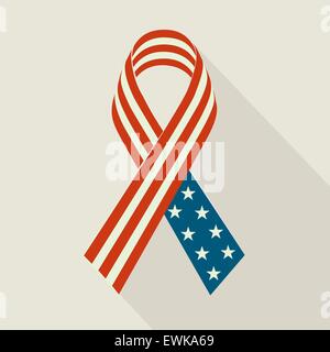 Ruban créatif avec drapeau USA Pour Memorial Day. Illustration de Vecteur