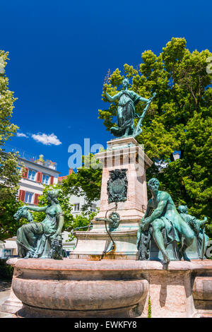 Lindavia Fontaine, Lindau, souabe, Bavière, Allemagne, Europe Banque D'Images