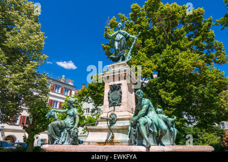 Lindavia Fontaine, Lindau, souabe, Bavière, Allemagne, Europe Banque D'Images