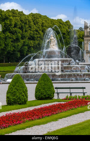 Fontaine Latona, Herrenchiemsee Palace, Herreninsel, Gentleman's Island, le lac de Chiemsee, Chiemgau, Upper Bavaria, Germany, Europe Banque D'Images