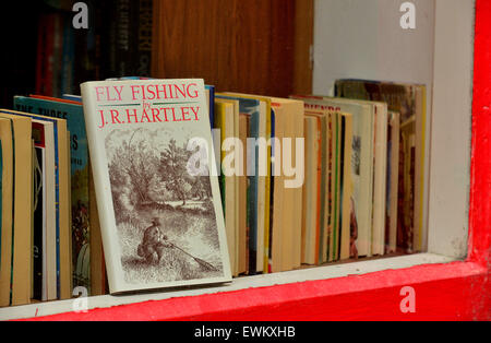 Pêche à la Mouche par JR Hartley,fenêtre en librairie, elle a mis en vedette dans la promotion de la publicité britannique populaire Pages Jaunes en 1983. Banque D'Images
