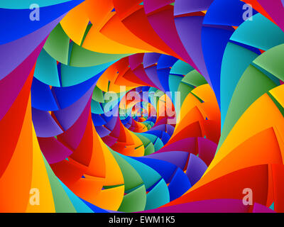 Bel arc-en-ciel fractale spirale psychédélique Banque D'Images