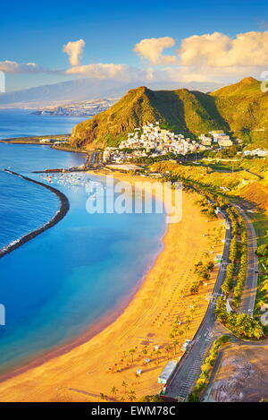 La plage de Teresitas et San Andres, Tenerife, Canaries, Espagne Banque D'Images