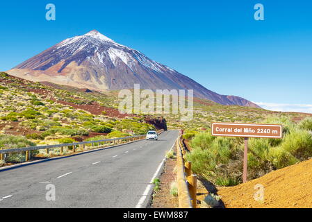 Tenerife, Îles Canaries - la route TF-24, le Parc National du Teide, Espagne Banque D'Images