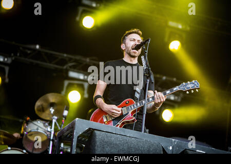 Rise Against en concert au Festival Pinkpop à Landgraaf aux Pays-Bas © 2015 Roberto Finizio/Alamy Live News Banque D'Images