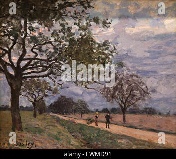 Alfred Sisley (1839-1899). Le peintre français. La route de Versailles à Louveciennes. Sans doute, 1879. Huile sur toile. Banque D'Images