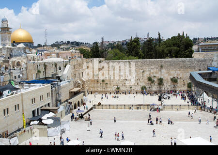 Jérusalem, Israël - 20 juin 2015 : de belles photos au Mur des lamentations dans la vieille ville de Jérusalem. Le lieu très saint pour J Banque D'Images