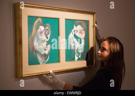 Londres, Royaume-Uni. 29 juin 2015. Étude pour la tête de Isabel Rawstorne et George Dyer par Francis Bacon, 1967, 8-12 millions GBP estimation. Christie's Londres réunit un line-up de 174 artistes de Francis Bacon à Sigmar Polke et Maurizio Cattelan à titre d'après-guerre et la vente d'Art Contemporain semaine (soirée vente aux enchères le 30 juin, jour 1 juillet 2015 Vente aux enchères). Banque D'Images