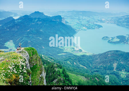 Vu de Wolfgangsee, Schafberg Salzkammergut Autriche Banque D'Images